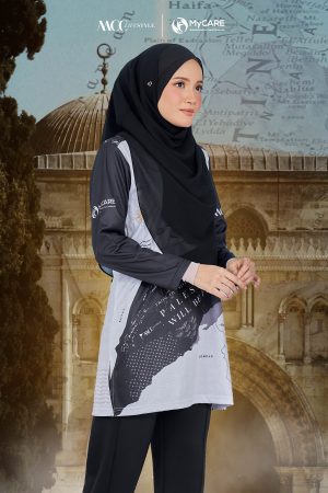 [PRE-ORDER] Jersey Muslimah MCC Lifestyle X MyCare - Palestine Land Black