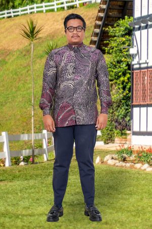 Baju Kemeja Batik Sultan 9.0 - Makmur Black Purple