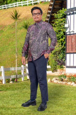 Baju Kemeja Batik Sultan 9.0 - Makmur Black Purple