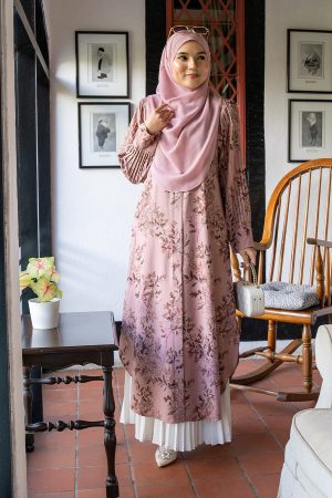 Medi Dress Pleated Lyra - Jasmine Pink Nude