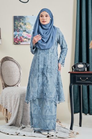 Baju Kebarung Lace Analia - Dynasty Blue