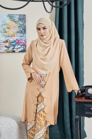 Baju Kebarung Sulam Batik Arwina - Fawn Scotch