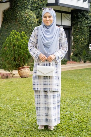 Baju Kurung Pahang Lysandra Laluna X MCC - Slate Grey