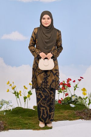 Baju Kurung Sulam Batik Alora - Palmer Green