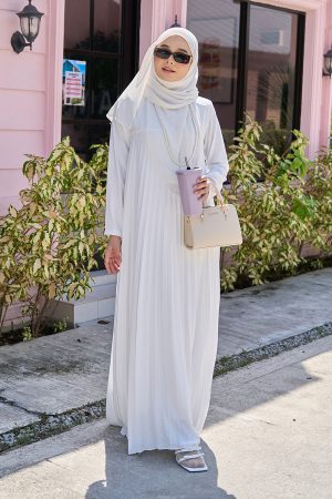 Dress Pleated Haifa - Snow White