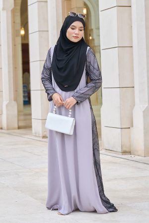Abaya Lace Cassidy  - Grey Black
