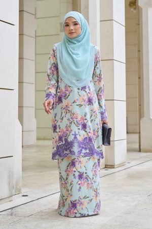 Baju Kurung Sulam Aylin - Camellia Minty