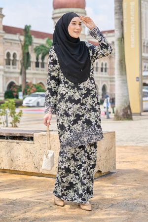 Baju Kurung Sulam Aylin – Salvia Black