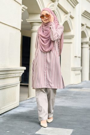 Blouse Darisa Stripe - Brown Mauve