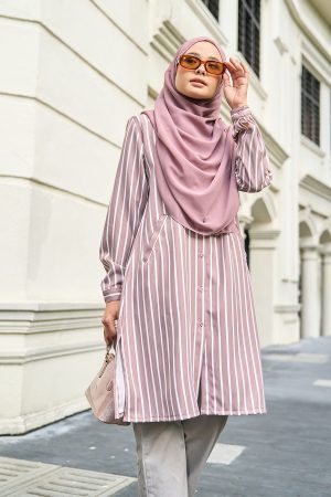 Blouse Darisa Stripe - Brown Mauve