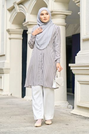 Blouse Darisa Stripe - Dusty Grey