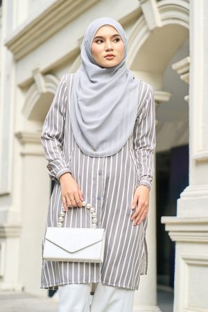 Blouse Darisa Stripe - Dusty Grey