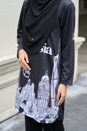 Muslimah Jersey Jiwa Merdeka - Perkasa Black