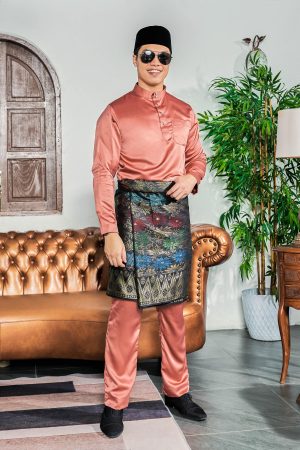 Baju Melayu Tailored Fit Hombre X MCC - Coral