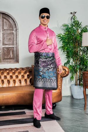 Baju Melayu Tailored Fit Hombre X MCC - Crotia Pink