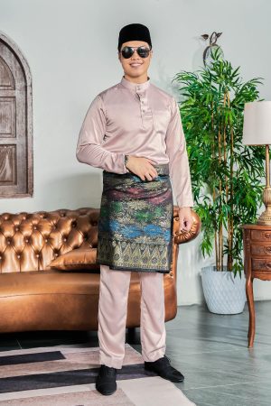 Baju Melayu Tailored Fit Hombre X MCC - Nude Champagne