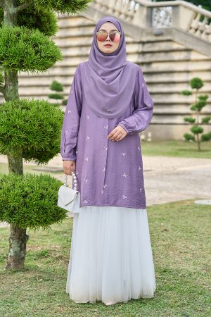 Tunic Coquette Sulam Ribbon Camile - Iris Purple