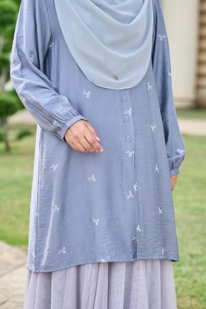 Tunic Coquette Sulam Ribbon Camile - Steel Grey