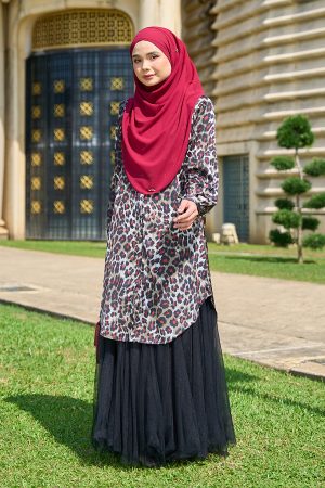 Blouse Nazuha - Emily Leopard Wine