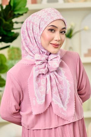 Valily Tudung Bawal Cotton Voile Essaouira - Azria Pink