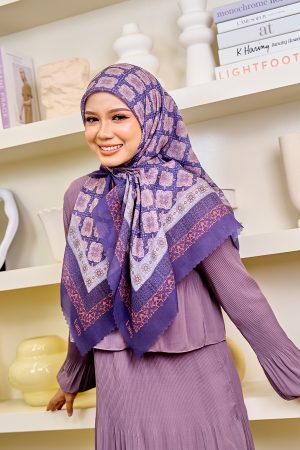 Valily Tudung Bawal Cotton Voile Essaouira - Yara Purple