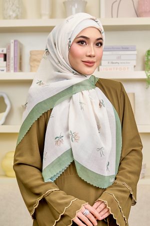 Valily Tudung Bawal Cotton Voile Essaouira - Zyra Cream