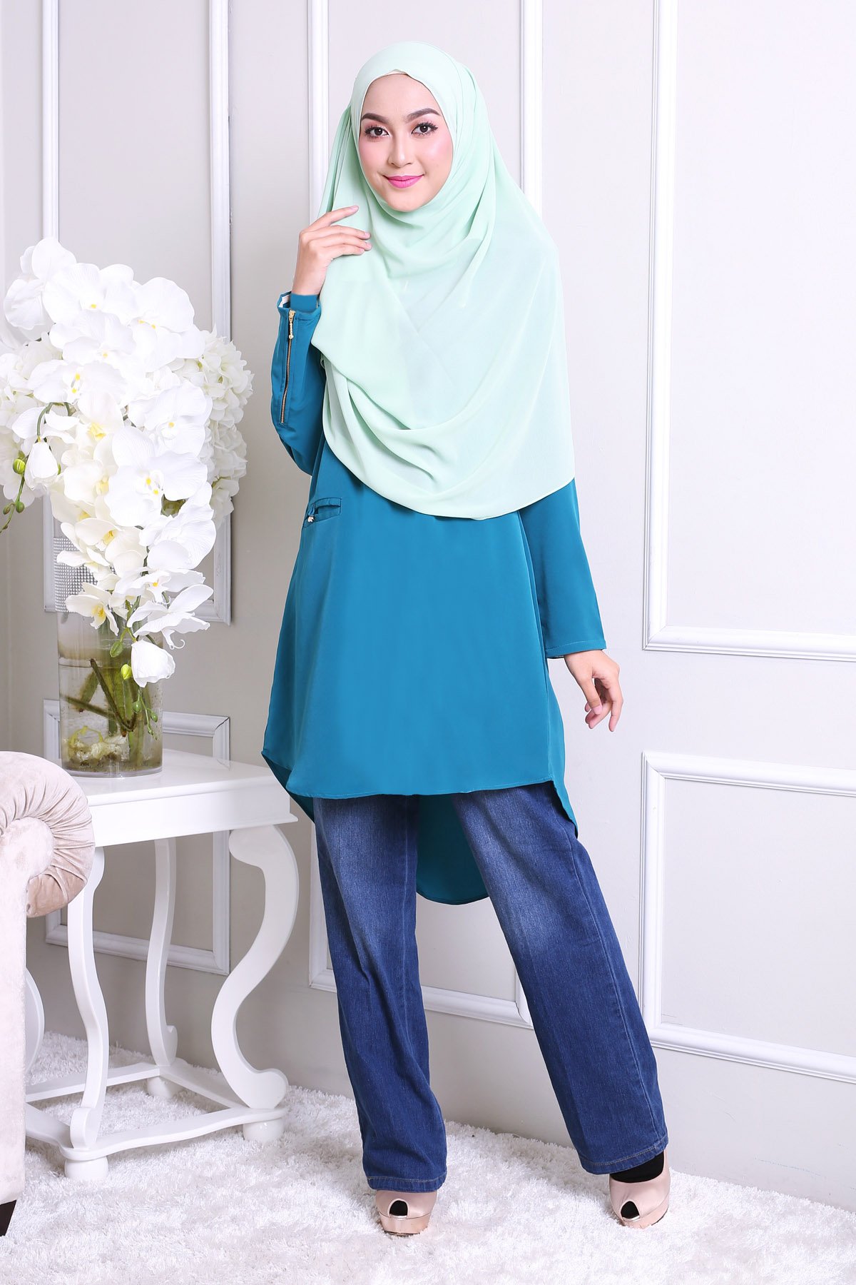 Tunic Ilsya – Turquoise – MuslimahClothing.Com