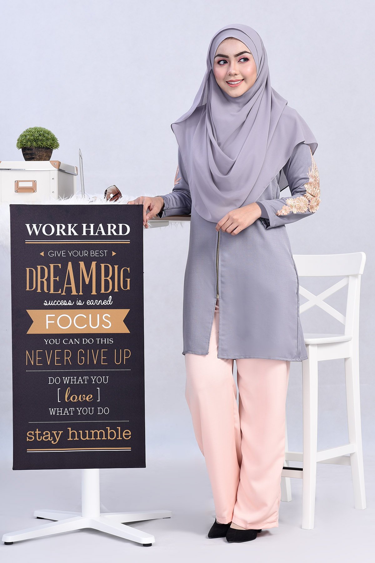 Pants Suit Nayla - Peachy Grey