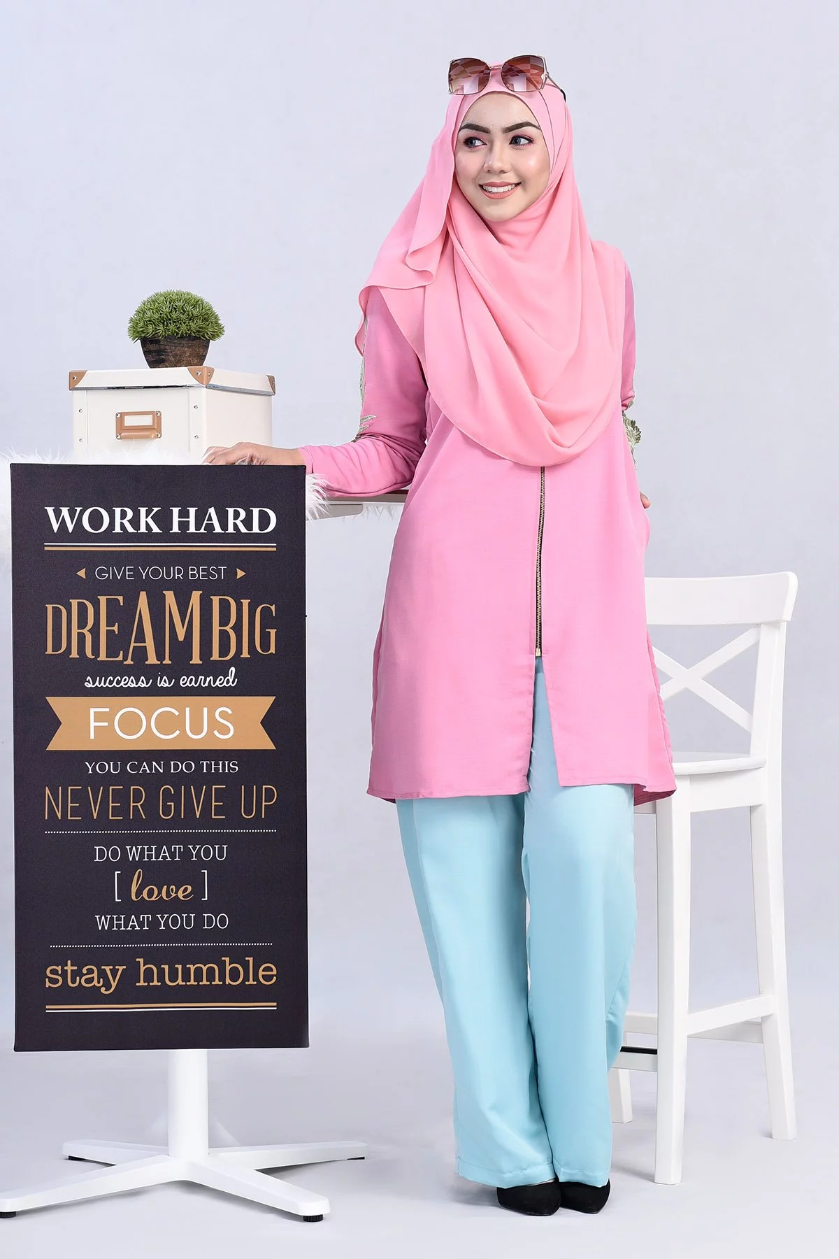 Pants Suit Nayla - Pink Green
